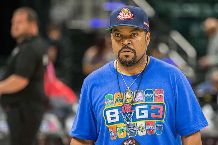 Big3 founder Ice cube at the opening weekend game at Banker's Life Fieldhouse.